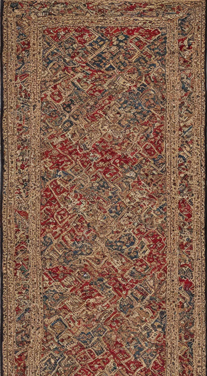 Prompt: afghan war rug