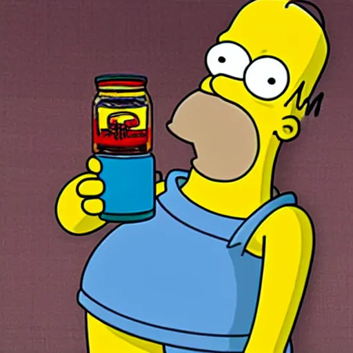 Prompt: Homer Simpson drinking lean