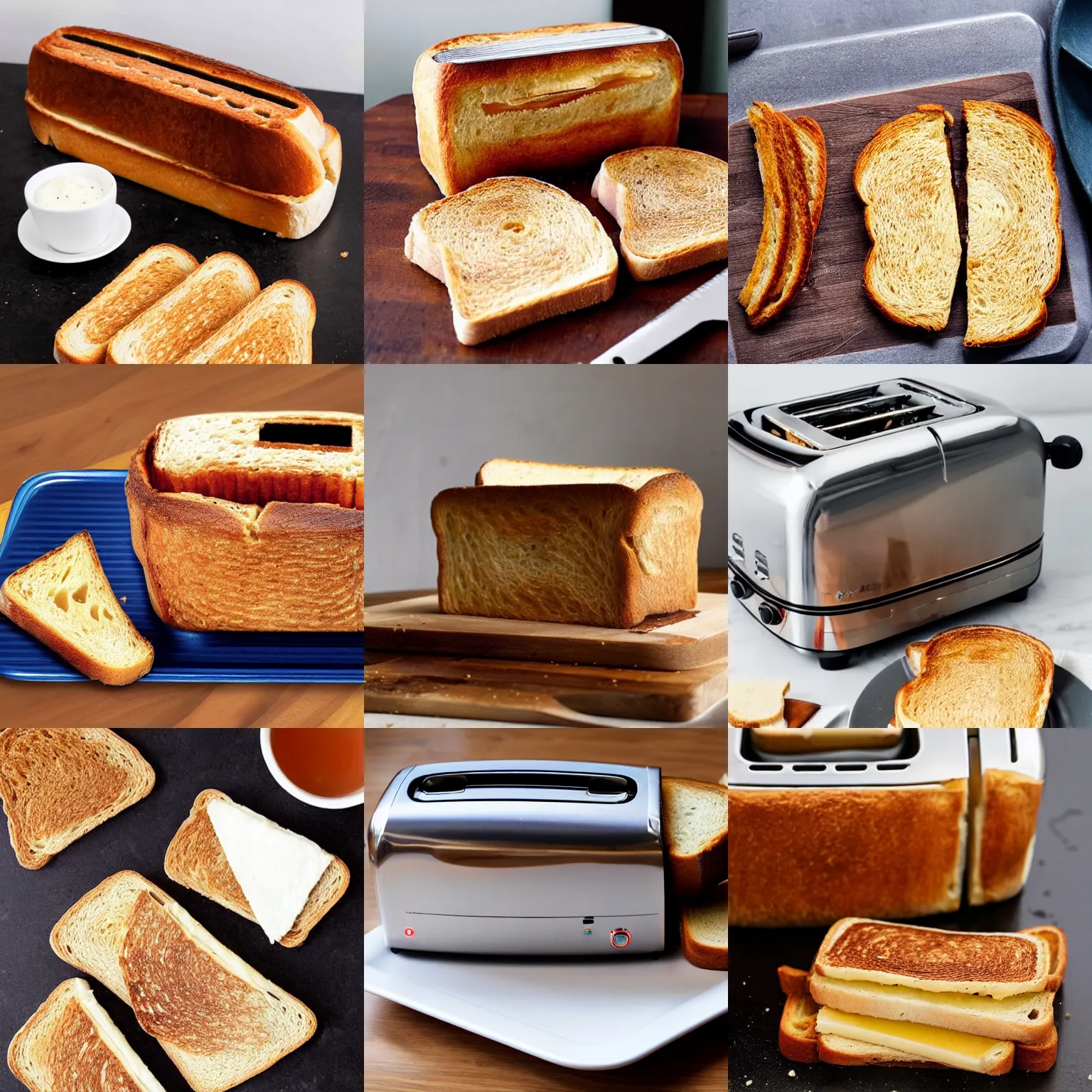 Prompt: a 2 - slice toaster with 2 slices of toast