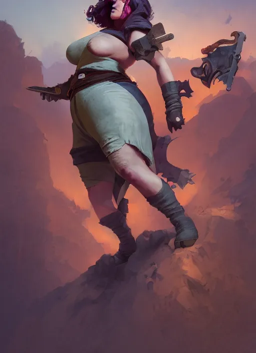 Image similar to hyper realistic photo of medieval chubby beautiful rogue thief girl, full body, rule of thirds, conceptart, saturated colors, cinematic, greg rutkowski, brom, james gurney, mignola, craig mullins, artstation, cgsociety