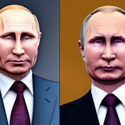 Image similar to if thanos and putin had a baby.