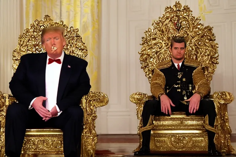 Image similar to trump on a throne