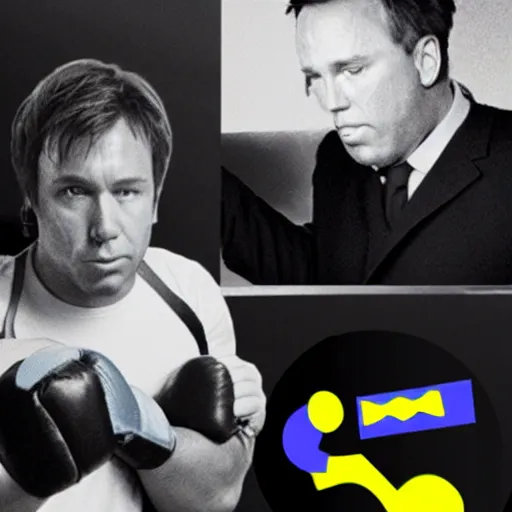 Prompt: Alex Jones fighting pac-man