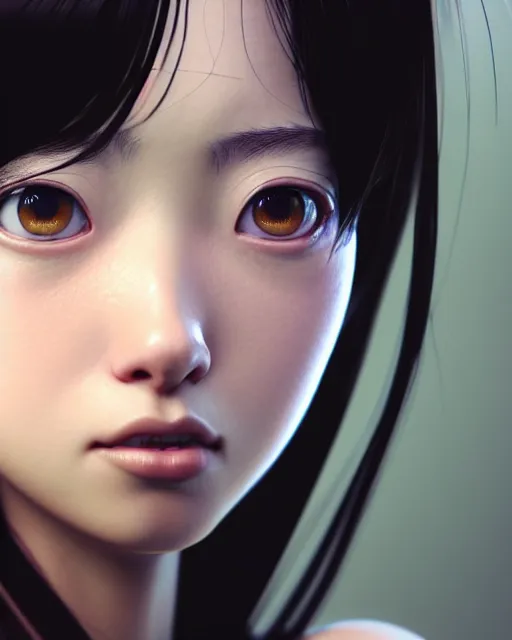 Prompt: beautiful! close up face portrait of the popular girl, by katsuhiro otomo, yoshitaka amano, nico tanigawa, artgerm, greg rutkowski makoto shinkai takashi takeuchi studio ghibli, akihiko yoshida rendered with intense 3 d effect, hyperrealistic unreal engine 5 render, uhd 8 k