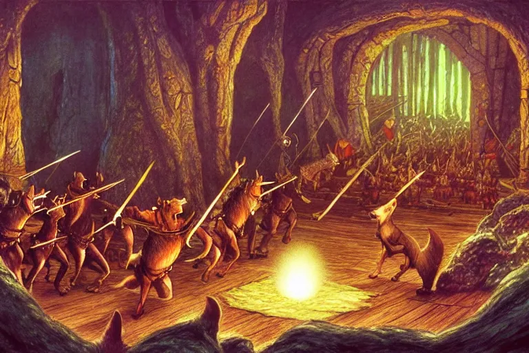 Image similar to an epic scene from redwall by brian jacques, detailed, fantasy concept art