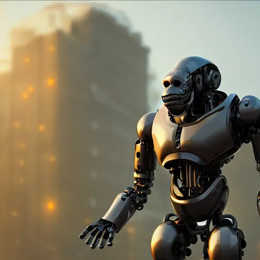 Image similar to 🤖🦍 ,unreal engine 5, cinema4D, octane render, Detailed, cinematographic