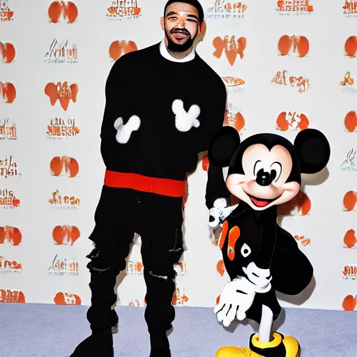 Prompt: drake meets mickey mouse