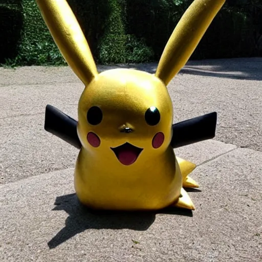 Image similar to Pikachu Sculpture made out of metal