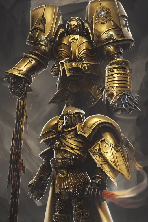 Image similar to armor portrait heros warhammer 4 0 k horus heresy fanart - the primarchs emperor by johannes helgeson animated with vfx concept artist & illustrator global illumination ray tracing hdr fanart arstation zbrush central hardmesh 8 k octane renderer comics stylized