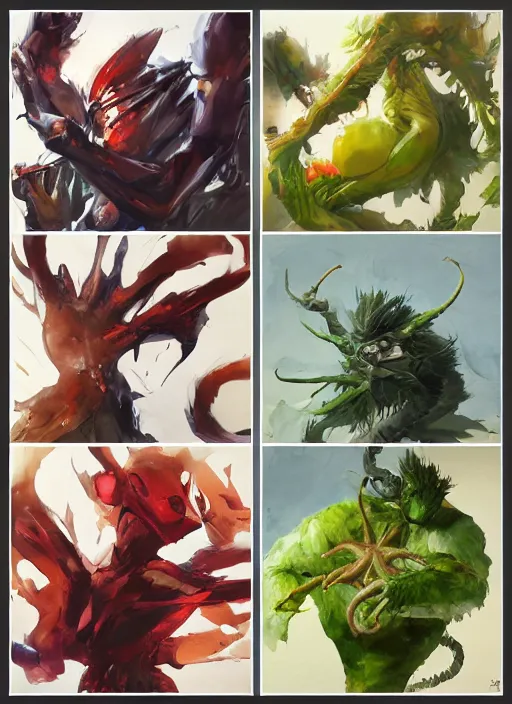 Image similar to semi reallistic gouache gesture painting, by yoshitaka amano, by ruan jia, by Conrad roset, by dofus online artists, detailed anime 3d render kiwi fruit alien monster, kiwi fruit terrible alien monster, antrophomorfic kiwi fruit , portrait, cgsociety, artstation, rococo mechanical, Digital reality, sf5 ink style, dieselpunk atmosphere, gesture drawn