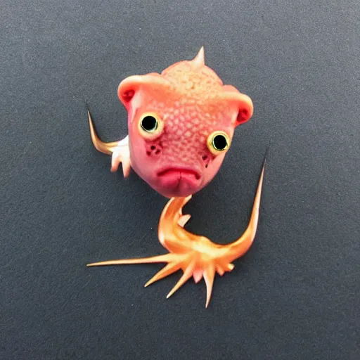 Prompt: an axolotl with a lightning bolt earring, trending on artstation