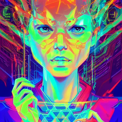 Image similar to skill magic geek inside matrix deepdream radiating a glowing aura stuff loot legends stylized digital illustration video game icon artstation lois van baarle, ilya kuvshinov, rossdraws,