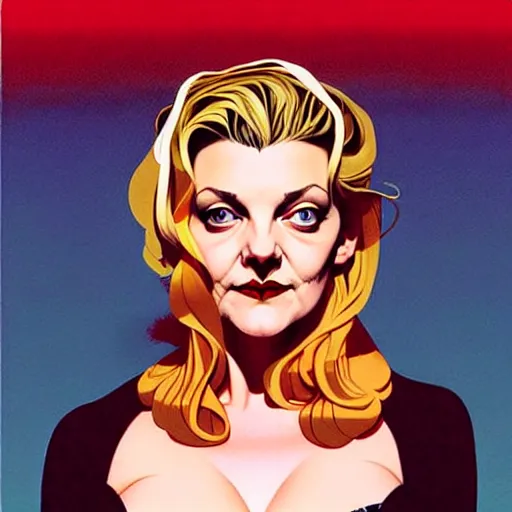 Image similar to comic art by joshua middleton, actress, sheryl lee as laura palmer in the tv show, twin peaks,