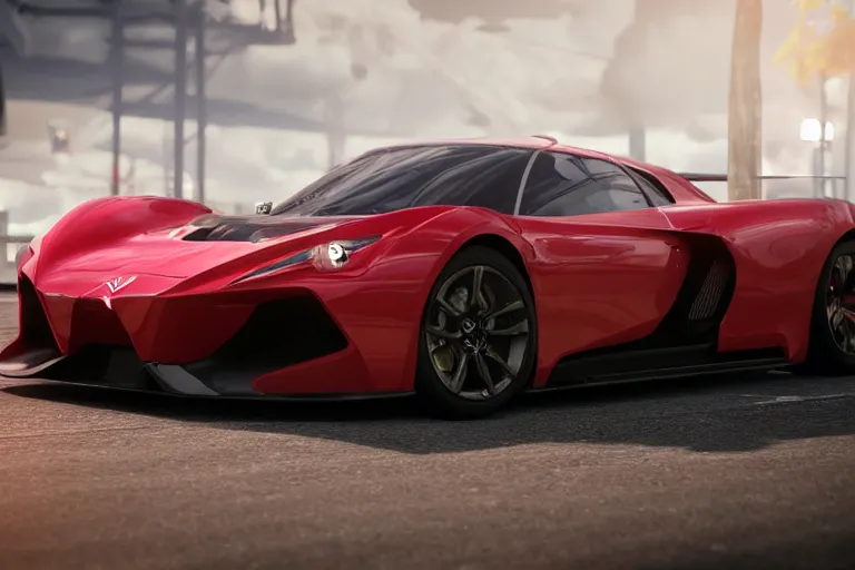 Prompt: photo wallpaper of mahindra that, gran turismo 7 forza horizon need for speed fast and furious 5 unreal engine supercar hypercar game concept car octane render, 4 khd 2 0 2 2 3 d cgi rtx style chrome reflexion global illumination ray tracing hdr arstation pixar and disney unreal