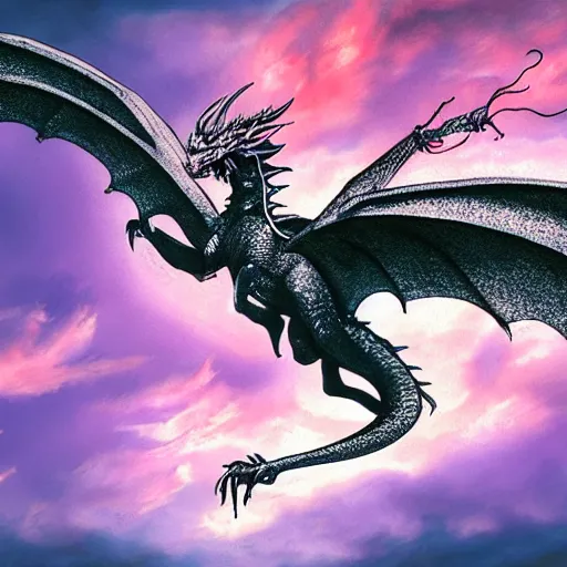 Prompt: The dragon that flies in the sky