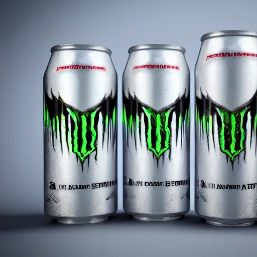 Image similar to new design aluminum can monster energy, photorealism, 4k, octane render, ultra quality