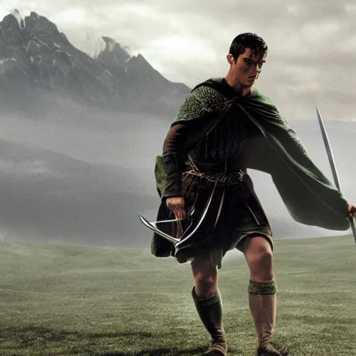 Prompt: a still of cristiano ronaldo in the lord of the rings