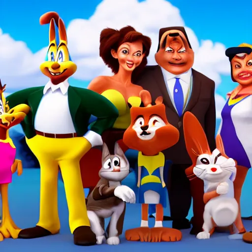 Image similar to the cast of looney tunes reimagined in a hyper - realistic unreal engine 5 heavy render