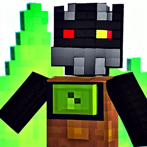 Image similar to black knight with horns, shooting beam of flowers from chest, minecraft style