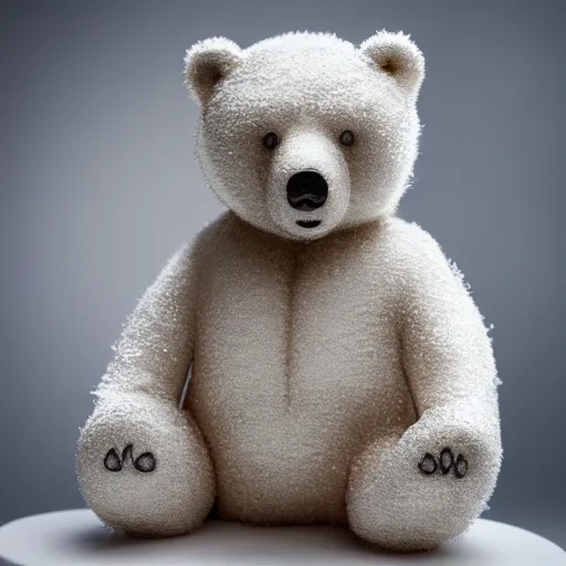 Prompt: Snow Bear Figure, 8K, studio light