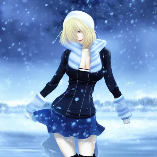 Female Anime Characters in Winter Wears by @artfinity007 Visit