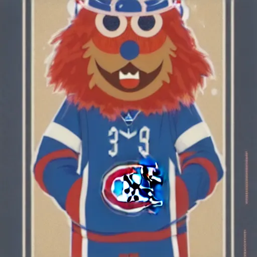 Image similar to Montreal Canadiens Mascot Youppi Habs Profile Picture by Sachin Teng, asymmetrical, Organic Painting , Matte Painting, geometric shapes, hard edges, graffiti, street art,:2 by Sachin Teng:4