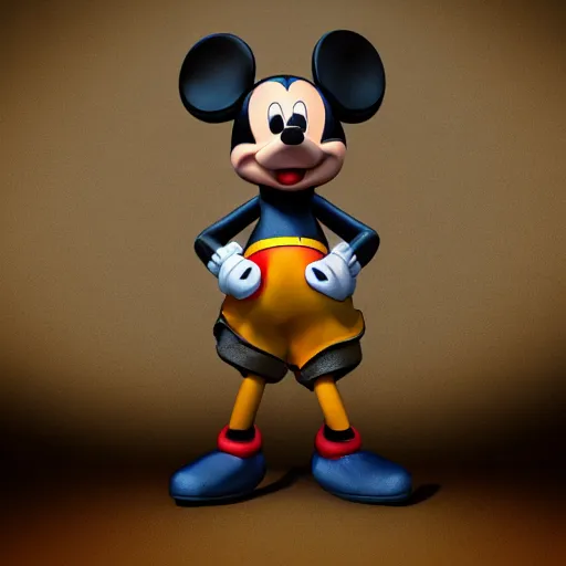 Image similar to ninety year old micky mouse, realistic, unreal engine, trending on art station,