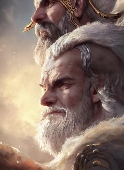 Image similar to king of gods odin, cg original, by wlop