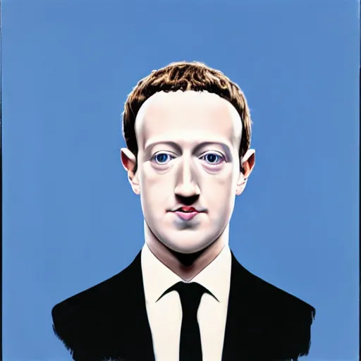 Image similar to Mark Zuckerberg, by Rene Magritte