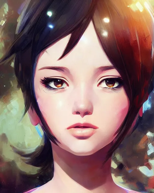 Image similar to portrait Anime space cadet girl cute-fine-face, pretty face, realistic shaded Perfect face, fine details. Anime. realistic shaded lighting by Ilya Kuvshinov Giuseppe Dangelico Pino and Michael Garmash and Rob Rey, IAMAG premiere