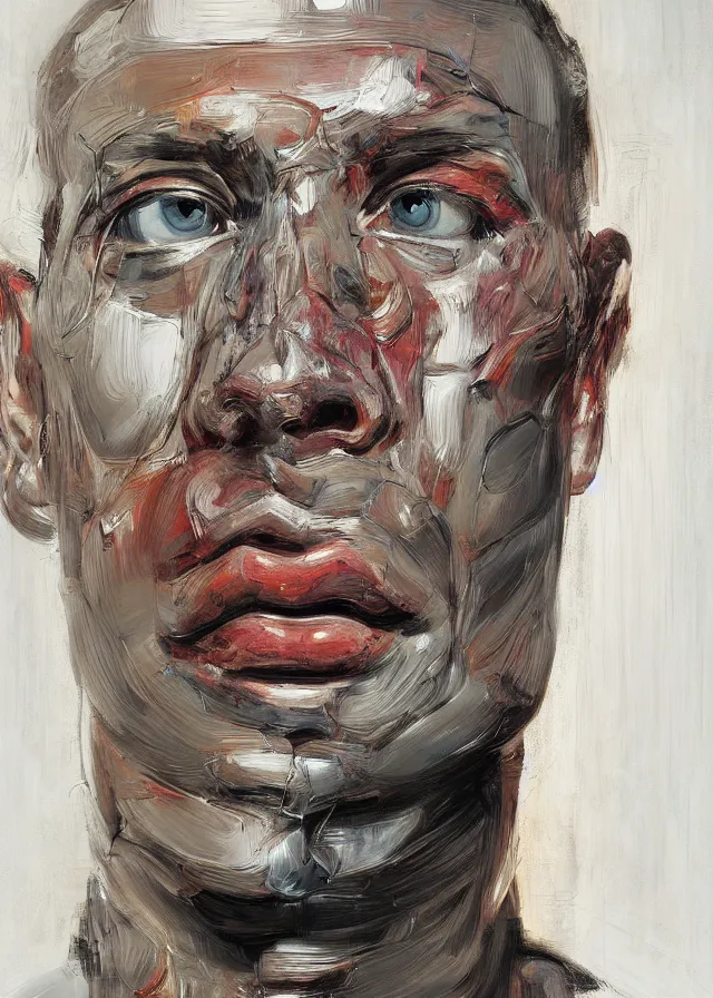 cybernetically enhanced face, portrait by jenny saville | Stable Diffusion