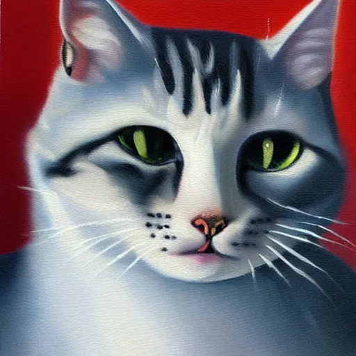 Image similar to cat oil painting