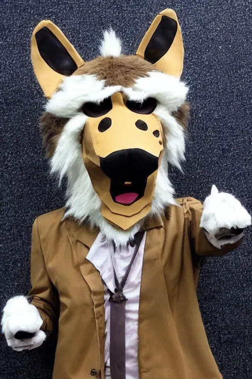 Image similar to an anthropomorphic wolf, fursuit!!!!, cosplay