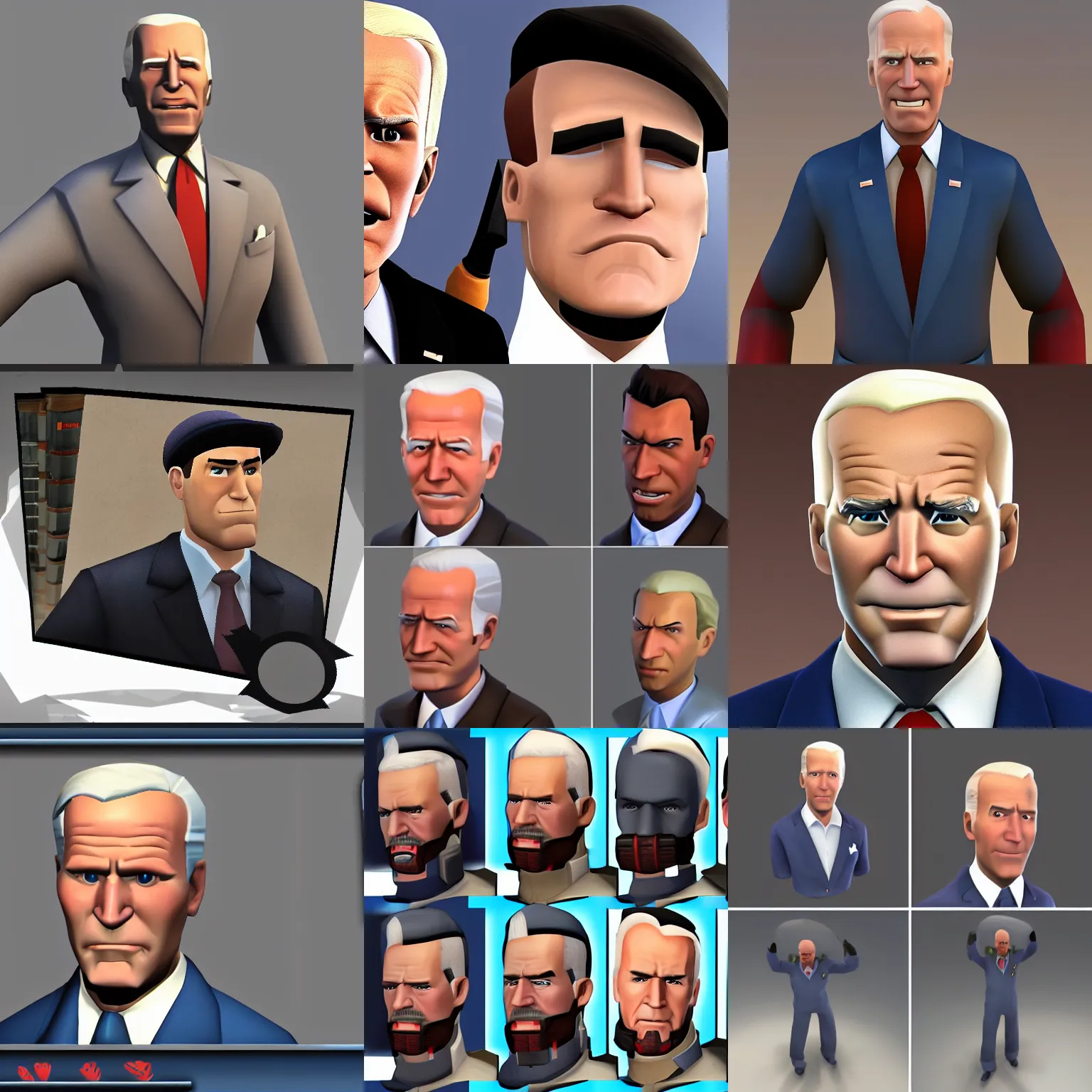 Prompt: team fortress 2 joe biden model