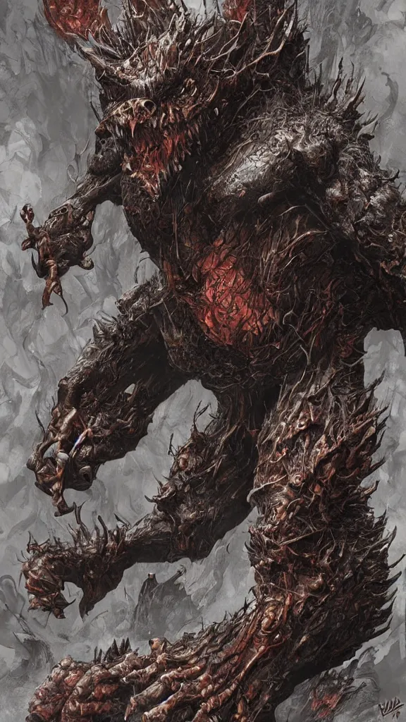 Prompt: the destroyer of worlds, hyper detailed, realistic, monster eddie mendoza