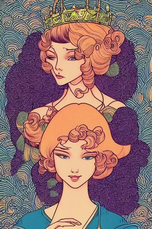 Prompt: princess peach by audrey kawasaki