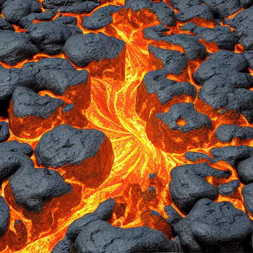 Prompt: lava texture, uv map, photoreal, octane