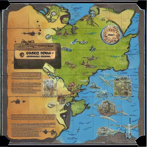 Image similar to speeder bike from starwars in pangaea map, cartography