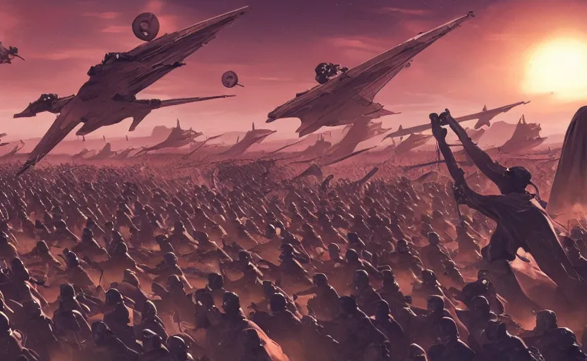 Image similar to liberty leading the people, battle of geonosis