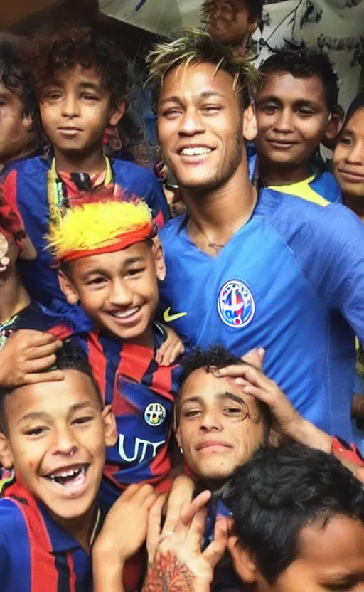 Image similar to neymar jr. with muori face tribals