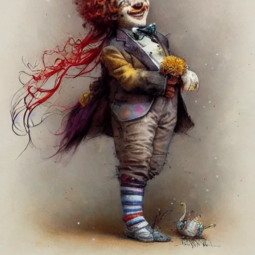 Image similar to ( ( ( ( ( alegria circus clown. muted colors. ) ) ) ) ) by jean - baptiste monge!!!!!!!!!!!!!!!!!!!!!!!!!!!