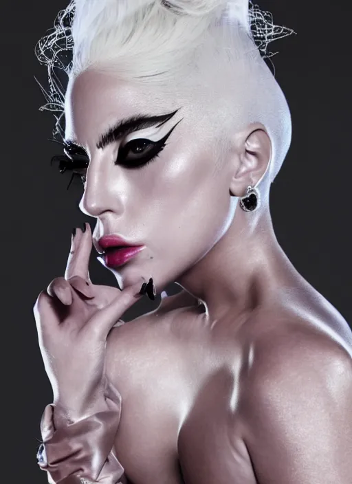 Image similar to lady gaga by nick knight, born this way, born this way album, red weapon 8 k s 3 5, cooke anamorphic / i lenses, highly detailed, cinematic lighting