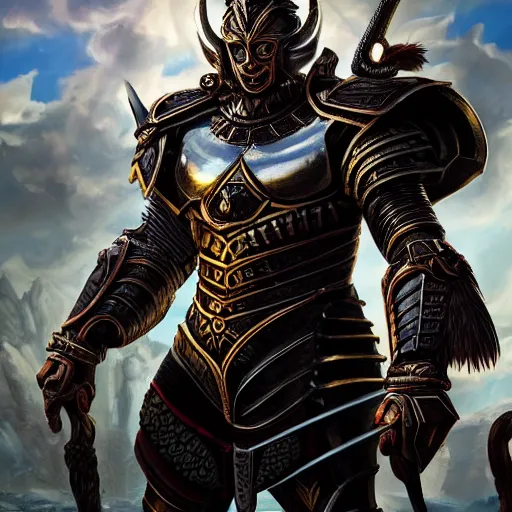 Image similar to highly detailed full body portrait of the god Ares in full armor, digital art, concept art, character art, cinematic lightning, bright colors, intricate, masterpiece, photorealistic, hiperrealistic, sharp focus, high contrast, Artstation HQ, DeviantArt trending, 4k UHD, Unreal Engine 5