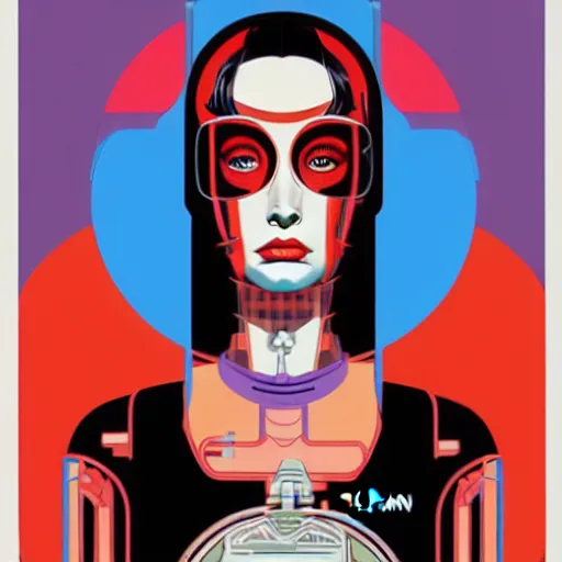 Prompt: portrait of female android by tristan eaton