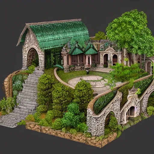 Prompt: residence in the style of rivendell