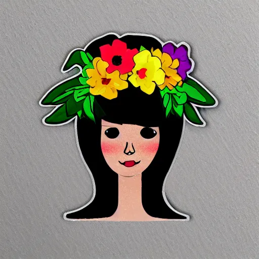 Image similar to flower crown sticker,