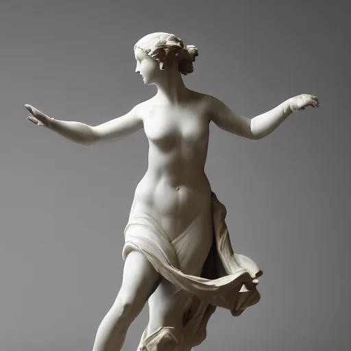 Image similar to a marble statue of a woman dancing,