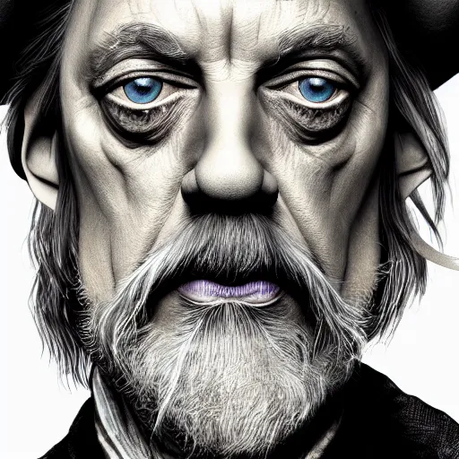 Prompt: portrait of Steve buscemi as Gandalf. intricate artwork. octane render, trending on artstation, very coherent symmetrical artwork. Peter Jackson, lord of the rings, return of the king. cinematic, high detail, photography, 8k, iridescent accents