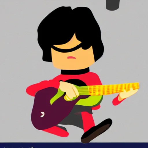 Prompt: syd barret playing guitar and singing, sticker - art, svg vector, adobe - illustrator