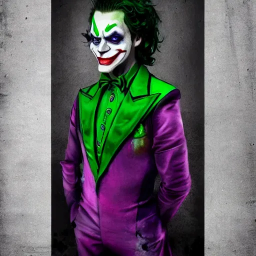 Prompt: full body shot of vinny vinesauce in a joker makeup, full - body art, fantasy art, dnd, vinny vinesauce, very beautiful fantasy art, bright colors, final fantasy, graceful, elegant, trending on artstation, intricate details, matte painting, organic painting, bold shapes, street art, greg rutkowski, gaston bussiere